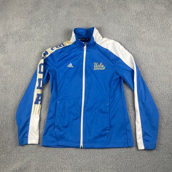 Adidas UCLA Women's Small Blue Gold ClimaLite Bruins Long Sleeve Track Jacket - Picture 1 of 12